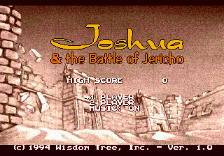 Joshua: The Battle of Jericho title screen for Sega Genesis